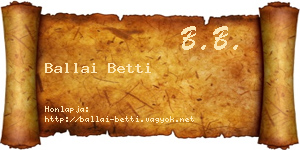 Ballai Betti névjegykártya